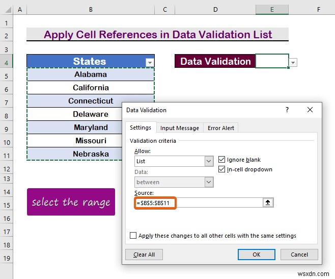 Cách tạo danh sách xác thực dữ liệu từ bảng trong Excel (3 phương pháp)