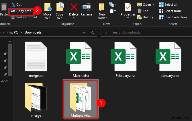 Cách hợp nhất các tệp Excel thành một bằng CMD (4 bước)