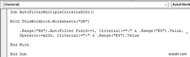 VBA để tự động lọc với nhiều tiêu chí trên cùng một trường trong Excel (4 phương pháp)