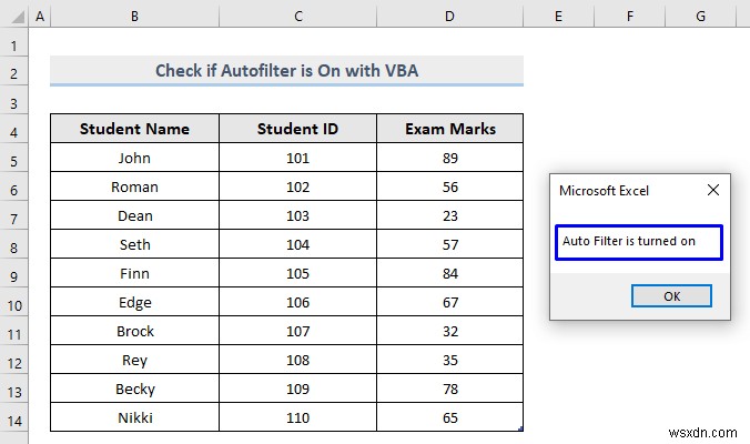 Excel VBA để kiểm tra xem AutoFilter có được bật hay không (4 cách dễ dàng)