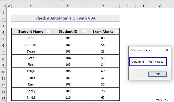Excel VBA để kiểm tra xem AutoFilter có được bật hay không (4 cách dễ dàng)