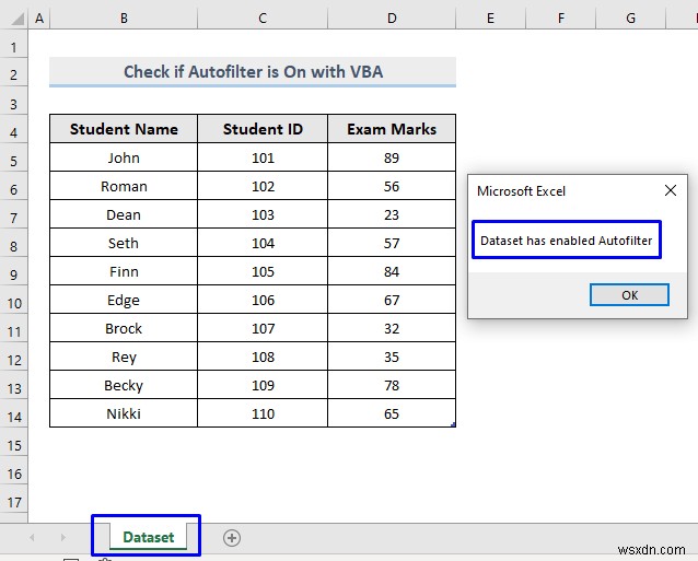 Excel VBA để kiểm tra xem AutoFilter có được bật hay không (4 cách dễ dàng)