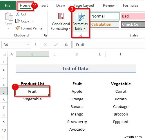 Cách tạo danh sách thả xuống phụ thuộc với nhiều từ trong Excel 