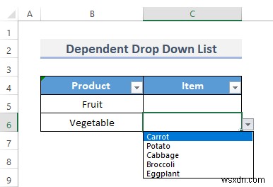 Cách tạo danh sách thả xuống phụ thuộc với nhiều từ trong Excel 