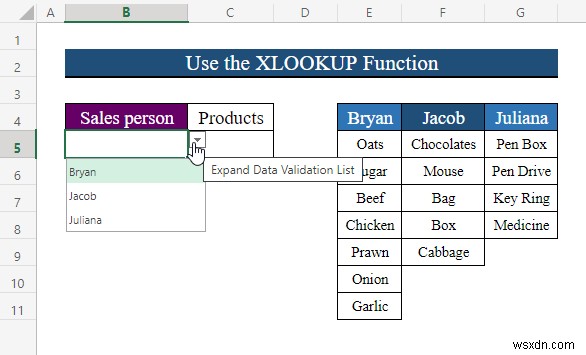 Cách thay đổi danh sách thả xuống dựa trên giá trị ô trong Excel (2 cách) 