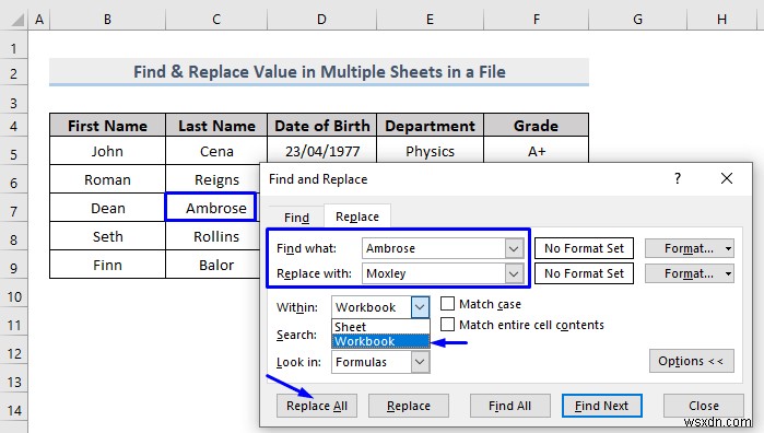 Cách tìm và thay thế giá trị trong nhiều tệp Excel (3 phương pháp)