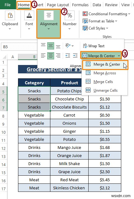 [Khắc phục:] Excel không thể hợp nhất các ô trong bảng
