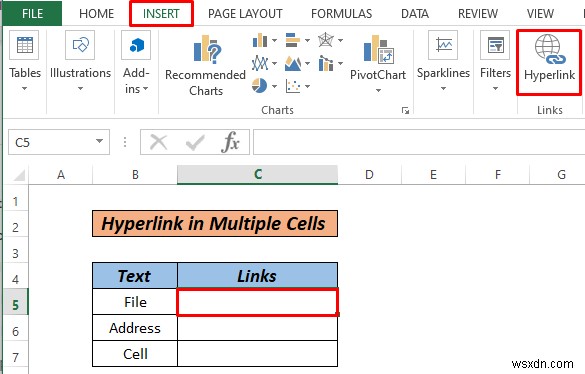 Cách siêu liên kết nhiều ô trong Excel (3 cách)