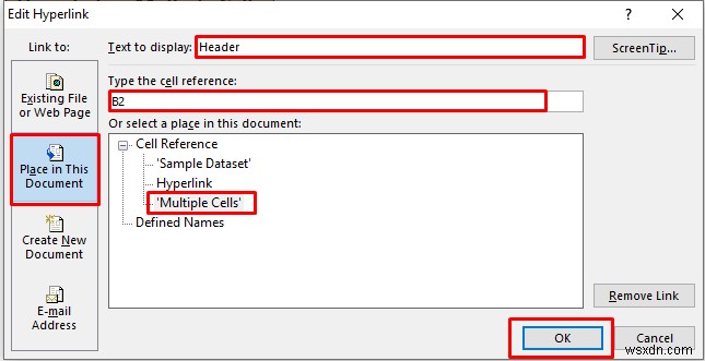 Cách siêu liên kết nhiều ô trong Excel (3 cách)