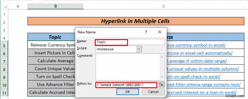 Cách siêu liên kết nhiều ô trong Excel (3 cách)