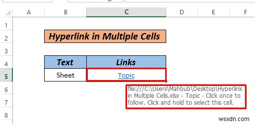 Cách siêu liên kết nhiều ô trong Excel (3 cách)