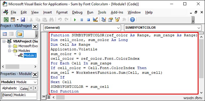 Tính tổng theo màu phông chữ trong Excel (2 cách hiệu quả) 