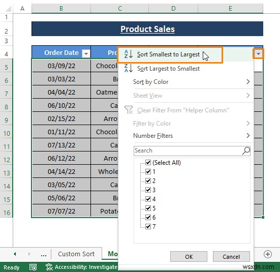 Cách sắp xếp hàng theo ngày trong Excel (8 phương pháp)