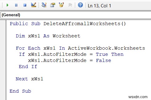 Excel VBA:Xóa tự động lọc nếu nó tồn tại (7 ví dụ)