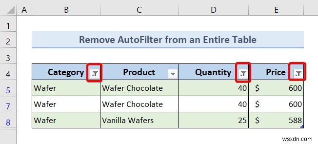 Excel VBA:Xóa tự động lọc nếu nó tồn tại (7 ví dụ)