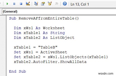 Excel VBA:Xóa tự động lọc nếu nó tồn tại (7 ví dụ)