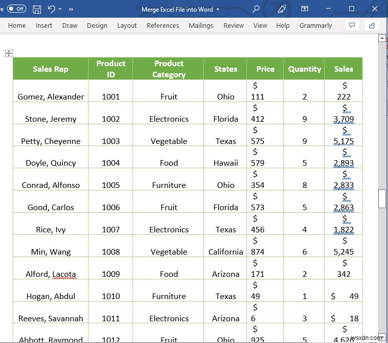 Cách hợp nhất tệp Excel vào tài liệu Word