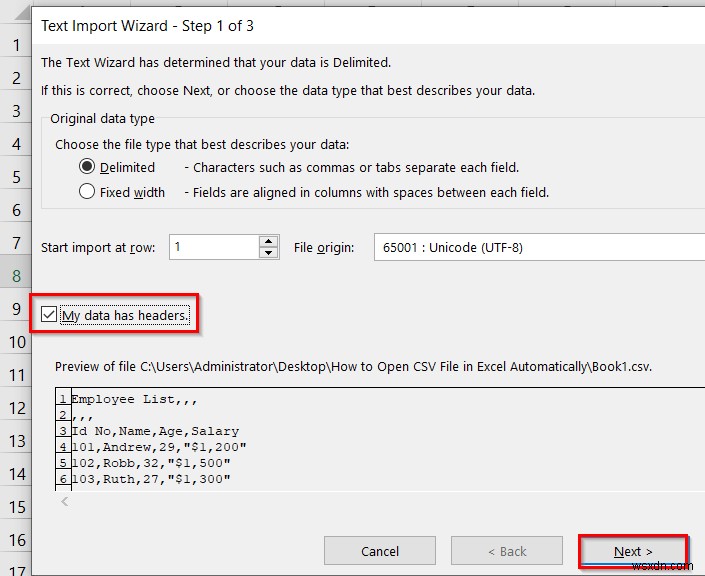 Cách mở tệp CSV trong Excel bằng cột tự động (3 phương pháp)