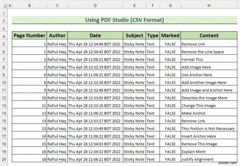 Cách xuất nhận xét PDF sang bảng tính Excel (3 Thủ thuật nhanh)