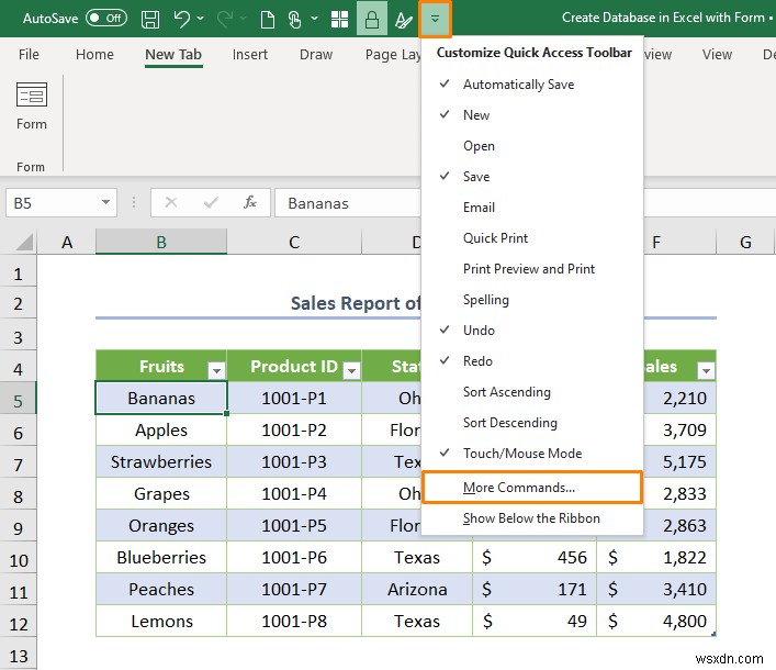 Cách tạo cơ sở dữ liệu với biểu mẫu trong Excel