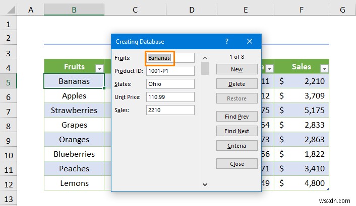 Cách tạo cơ sở dữ liệu với biểu mẫu trong Excel