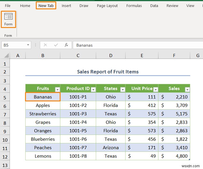 Cách tạo cơ sở dữ liệu với biểu mẫu trong Excel