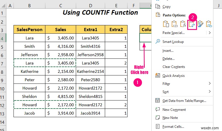 Cách chuyển dòng trùng lặp thành cột trong Excel (4 cách)