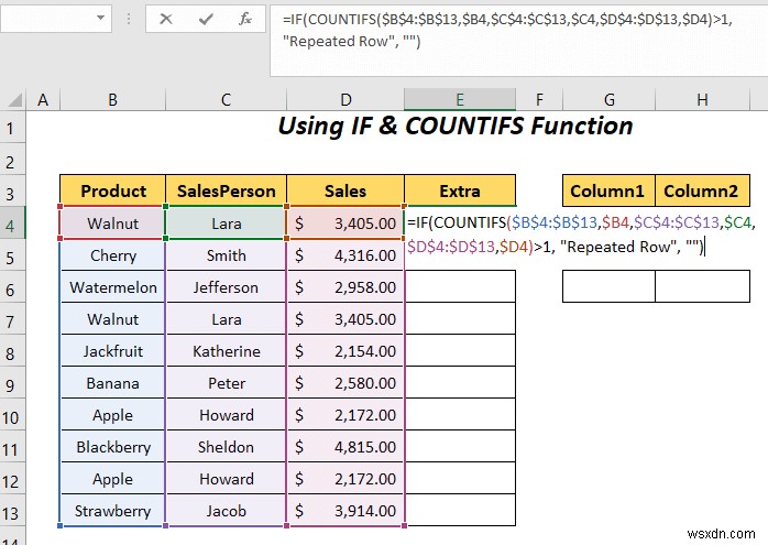 Cách chuyển dòng trùng lặp thành cột trong Excel (4 cách)