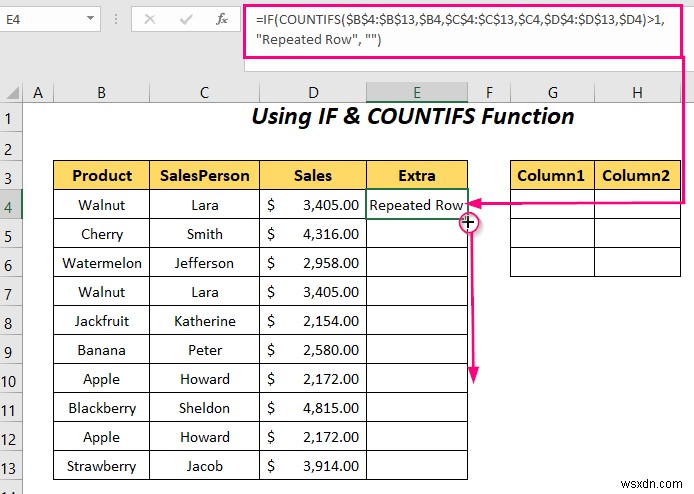 Cách chuyển dòng trùng lặp thành cột trong Excel (4 cách)