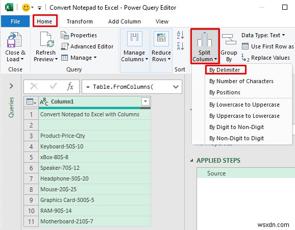 Cách mở Notepad hoặc tệp văn bản trong Excel bằng cột (3 phương pháp dễ dàng)