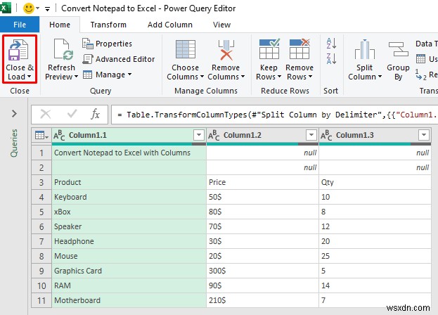 Cách mở Notepad hoặc tệp văn bản trong Excel bằng cột (3 phương pháp dễ dàng)