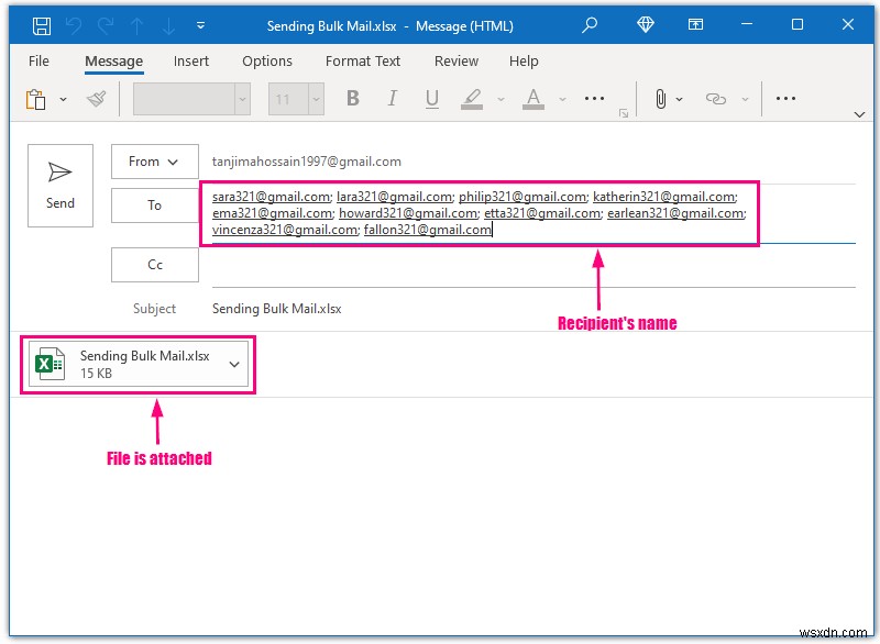 Cách gửi email hàng loạt từ Outlook bằng Excel (3 cách)