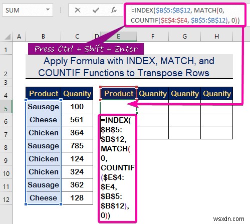 Cách chuyển hàng thành cột dựa trên tiêu chí trong Excel (2 cách)