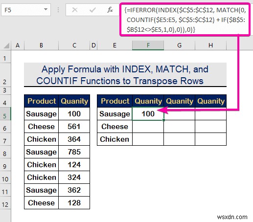 Cách chuyển hàng thành cột dựa trên tiêu chí trong Excel (2 cách)