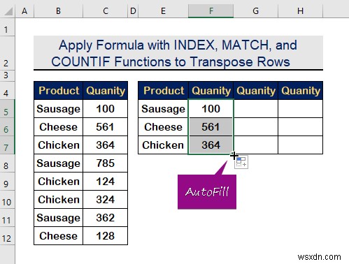 Cách chuyển hàng thành cột dựa trên tiêu chí trong Excel (2 cách)