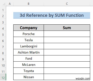 Cách tạo tham chiếu 3d trong Excel với tên (7 phương pháp dễ dàng)