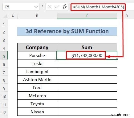 Cách tạo tham chiếu 3d trong Excel với tên (7 phương pháp dễ dàng)