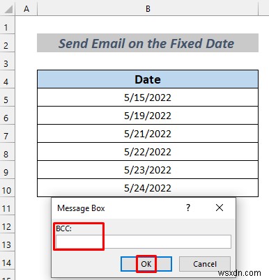 Cách tự động gửi email từ Excel dựa trên ngày