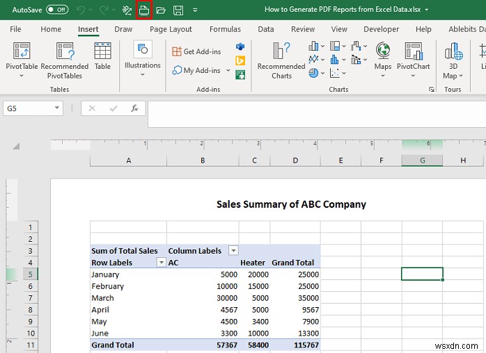 Cách tạo báo cáo PDF từ dữ liệu Excel (4 phương pháp dễ dàng)