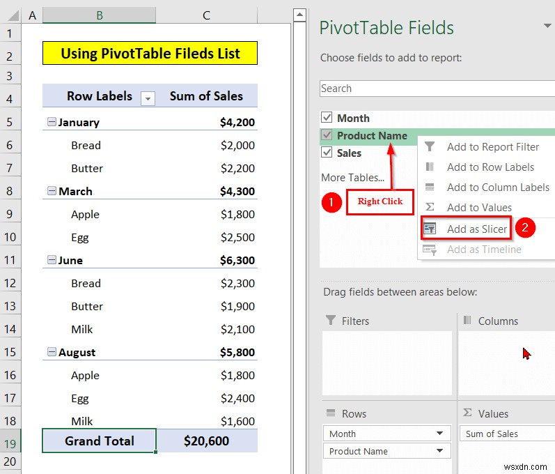 Cách Chèn Trình cắt trong Excel (3 Phương pháp Đơn giản)