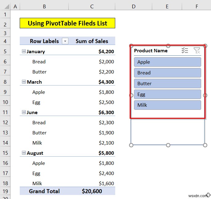 Cách Chèn Trình cắt trong Excel (3 Phương pháp Đơn giản)