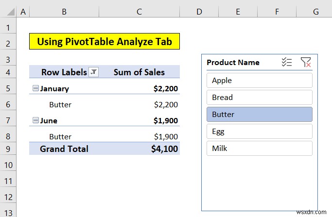 Cách Chèn Trình cắt trong Excel (3 Phương pháp Đơn giản)