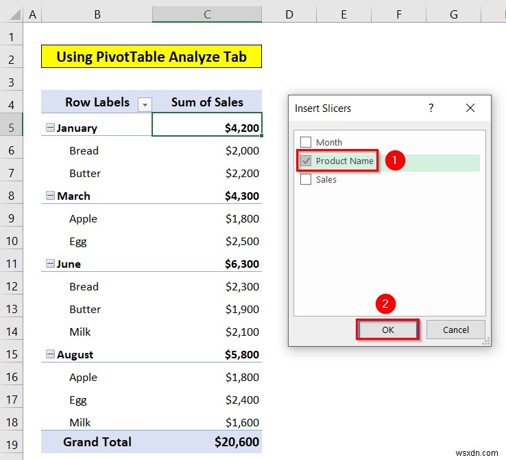 Cách Chèn Trình cắt trong Excel (3 Phương pháp Đơn giản)