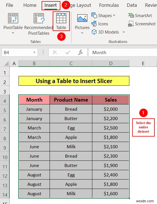 Cách Chèn Trình cắt trong Excel (3 Phương pháp Đơn giản)