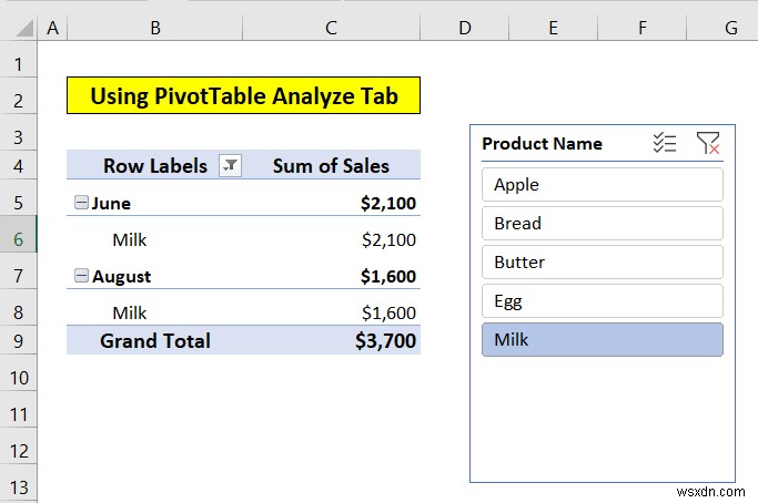 Cách Chèn Trình cắt trong Excel (3 Phương pháp Đơn giản)