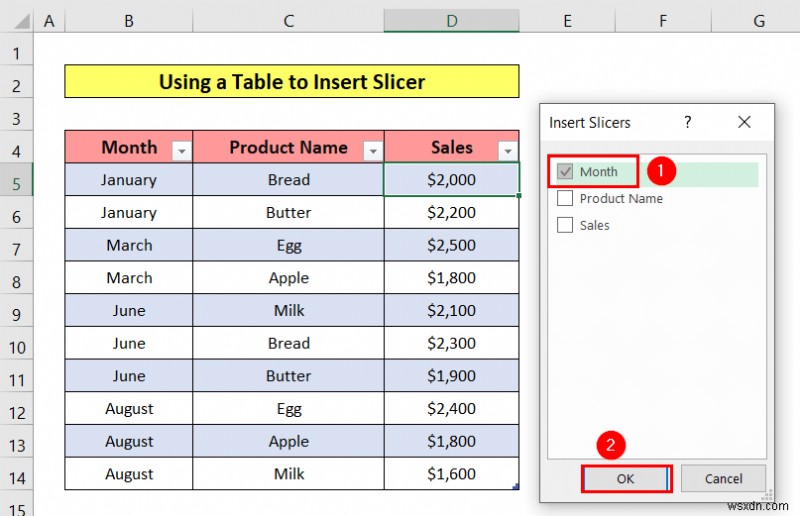 Cách Chèn Trình cắt trong Excel (3 Phương pháp Đơn giản)