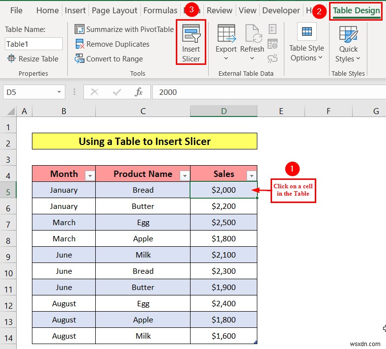 Cách Chèn Trình cắt trong Excel (3 Phương pháp Đơn giản)