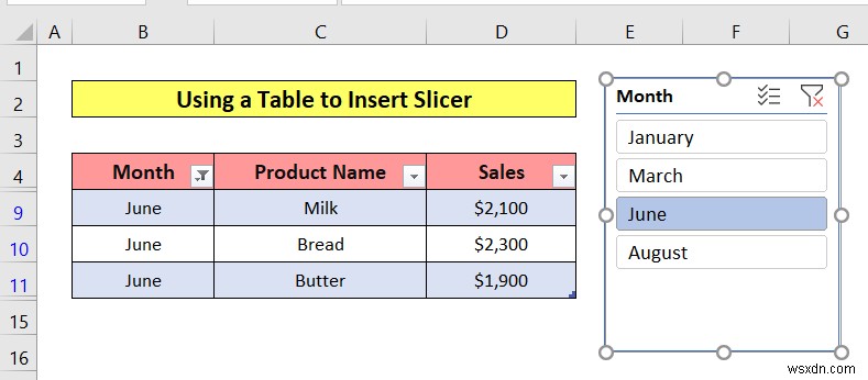 Cách Chèn Trình cắt trong Excel (3 Phương pháp Đơn giản)