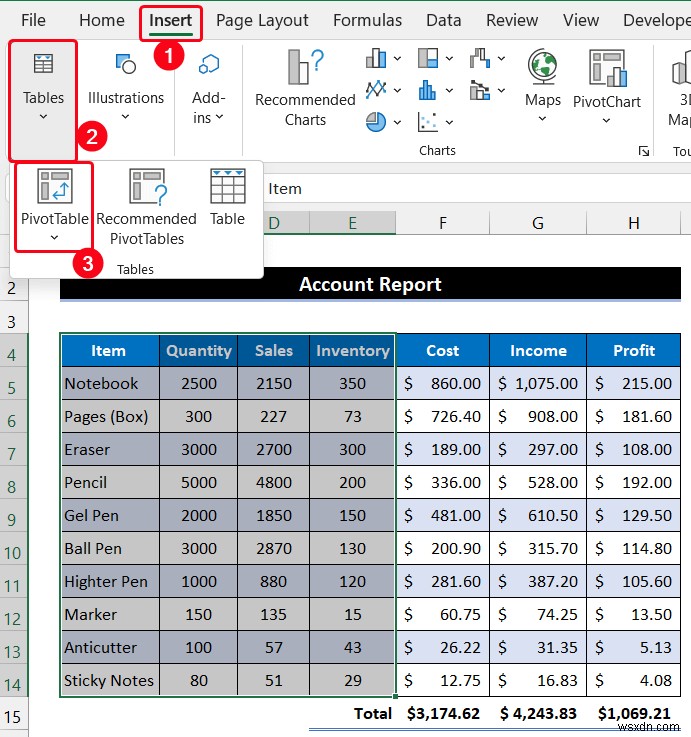 Cách tạo báo cáo MIS trong Excel cho tài khoản (với các bước nhanh)