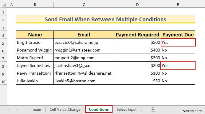 Cách gửi email nếu có điều kiện trong Excel (3 phương pháp dễ dàng)